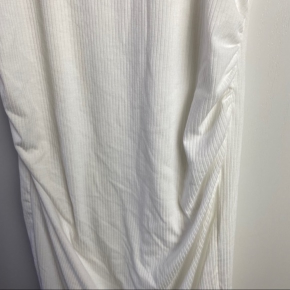 NWOT Pinkblush Maternity Ribbed Fitted white Dress - Picture 5 of 5